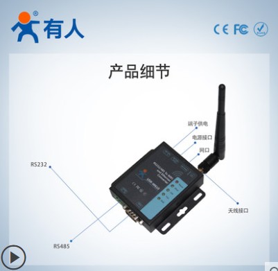 无线串口服务器RS232/485转WIFI/RJ45网口转串口工业级通信网络传输通讯模块物联网USR-W610