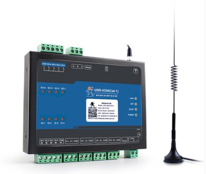 4G/cat1网络IO控制器LoRa/4入4出4模拟量远程/本地控制RS485通信有人科技USR-IO34